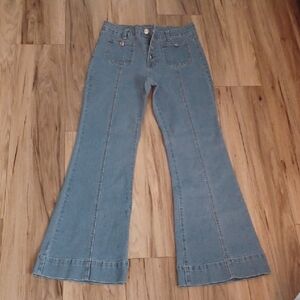 J1 - Classic Blue Flared Women's Jeans. Size L